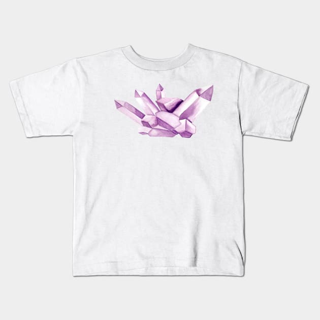 Purple Gemstone Kids T-Shirt by kuallidesigns